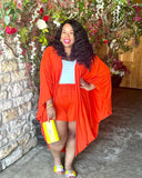 Orange CardiShort Set